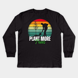 Arbor day Plant more trees retro Kids Long Sleeve T-Shirt